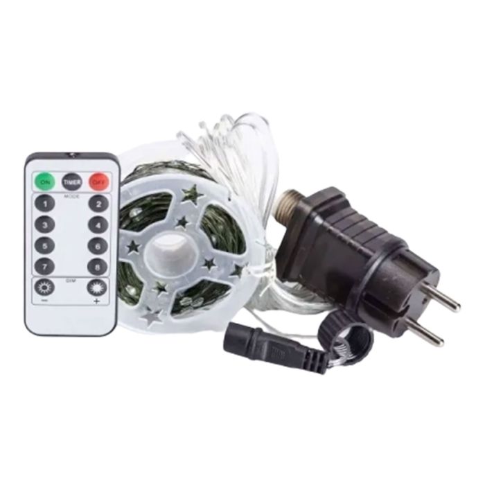 Гірлянда роса на пульті 50 метрів на 500 led світлодіодів крапля на зеленому дроті синя 500L50MGBL