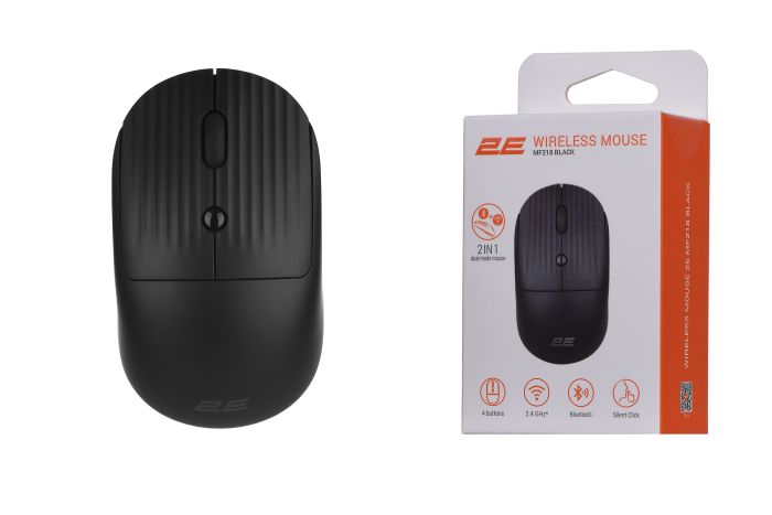 Mouse 2E MF218 Silent, WL/BT, black