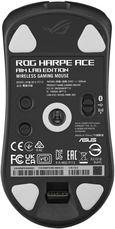 Миша ASUS ROG Harpe Ace Aim Lab Edition, RGB, USB-A/WL/BT, чорний