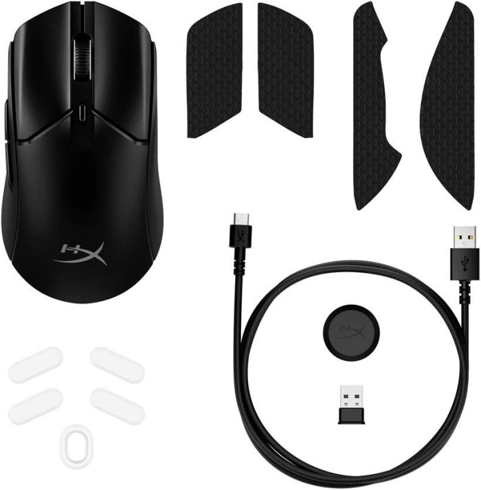 Мишь HyperX Pulsefire Haste 2, RGB, USB-A/WL/BT, черный