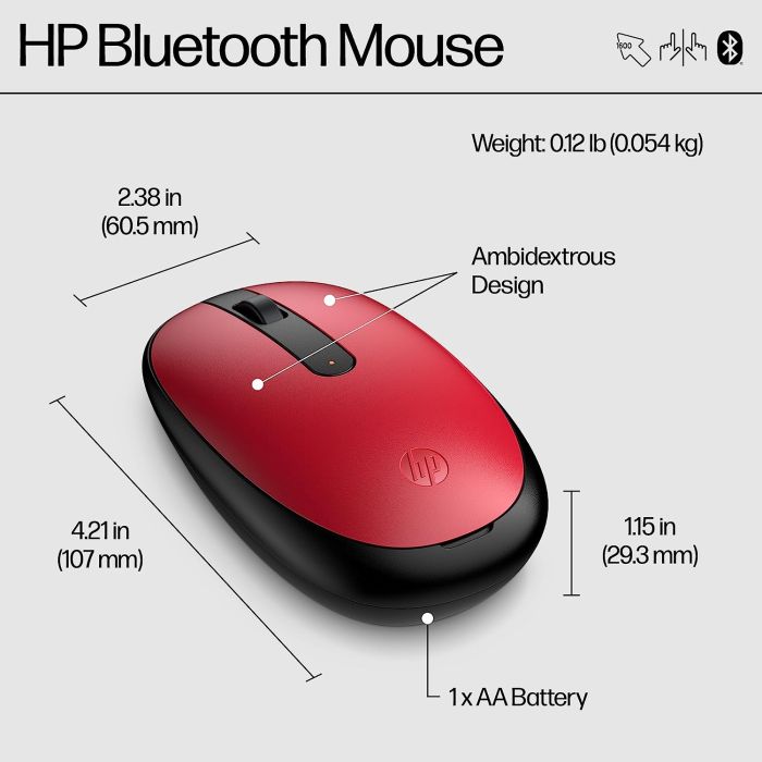 HP Mouse 240, BT, red