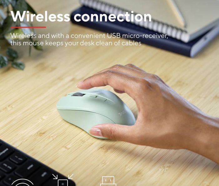 Mouse Trust MYDO SILENT, WL, Зелений