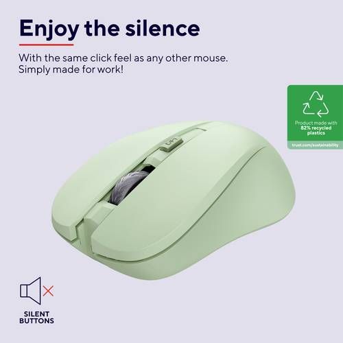 Mouse Trust MYDO SILENT, WL, Зелений