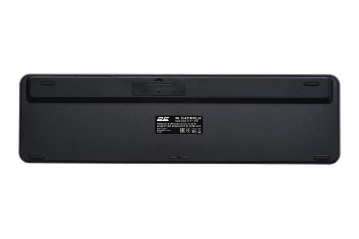 Клавіатура мембранна 2E KS240 110key, WL/BT, EN/UK, сіро-чорний