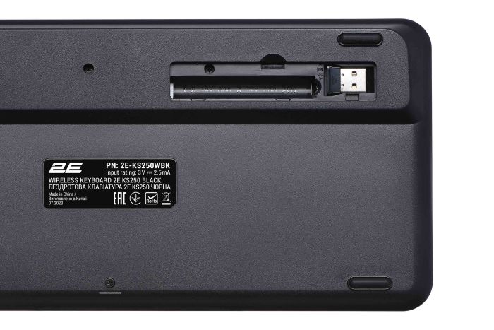 Клавіатура мембранна 2E KS250 84key, WL/BT, EN/UK, чорно-сірий