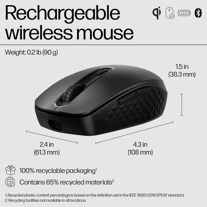HP Mouse 690 Rechargeable, BT, black