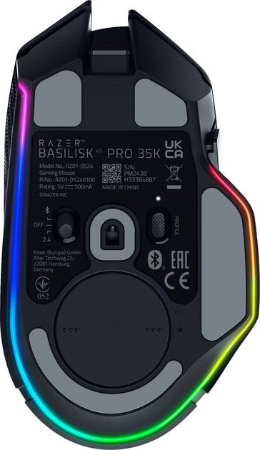 Миша Razer Basilisk V3 Pro 35K, RGB, USB-A/WL/BT, чорний