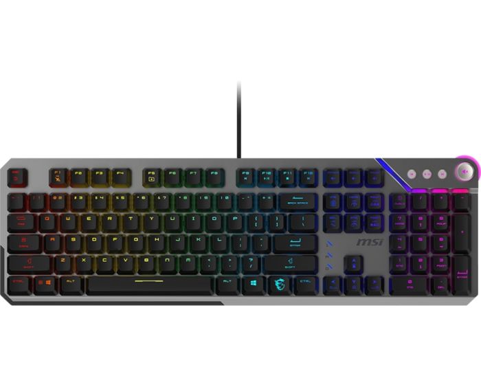 Клавіатура механічна MSI STRIKE 600 SILENT UA 104key, Kailh Midnight Pro Silent Tactile, USB-A, EN/UKR/RU, RGB, cрібний