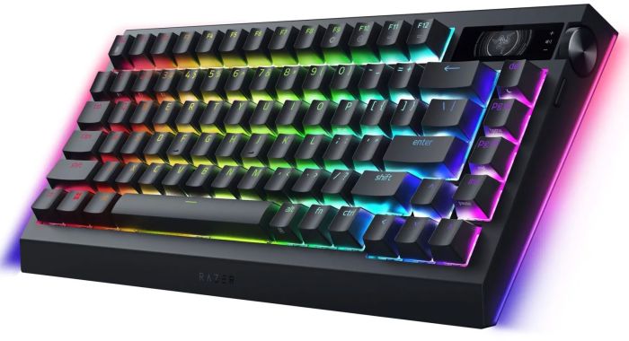 Клавіатура механічна Razer BlackWidow V4 Pro 75%, 81key, Mechanical Switches Gen-3, USB-A/WL/BT, EN, RGB, чорний