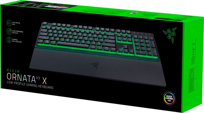Razer Keyboard membrane Ornata V3 X 104key, USB-A, EN/UK, RGB, black