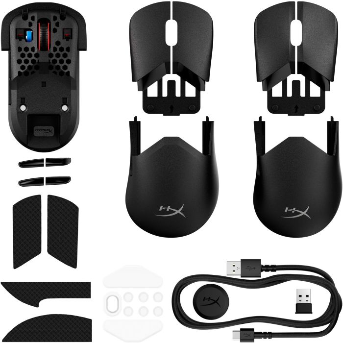 Мишь HyperX Pulsefire SAGA PRO, RGB, USB-A/WL/BT, черный