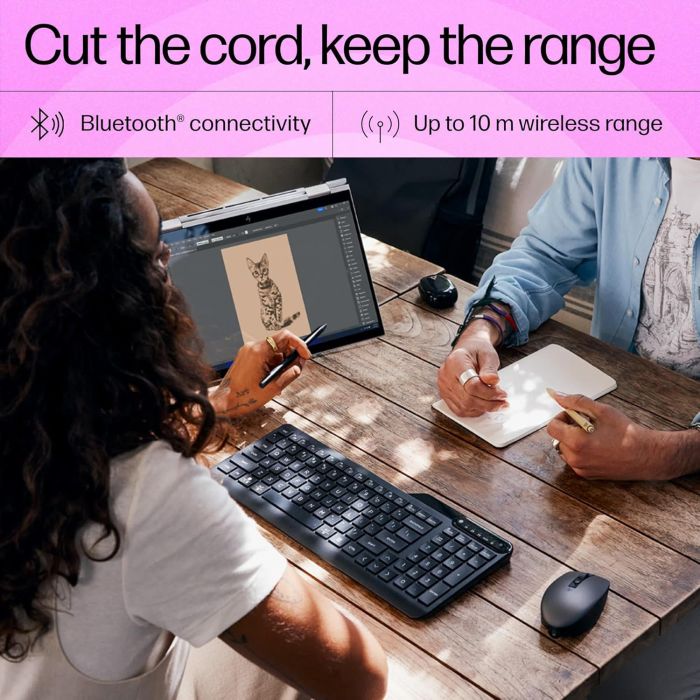 Клавіатура мембранна HP 460 Multi-Device key, BT, EN/UK, чорний