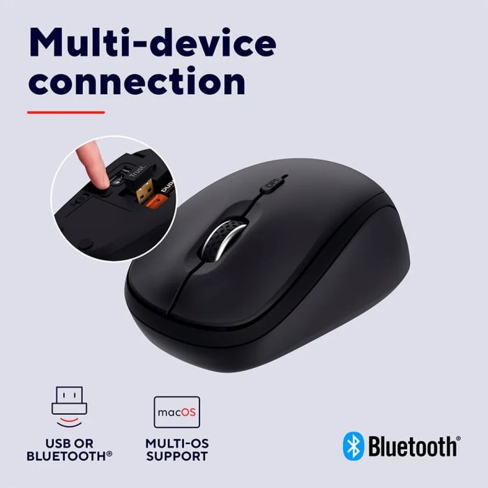 Mouse Trust Yvi+ Compact Multi-Device, WL/BT/USB-A, black