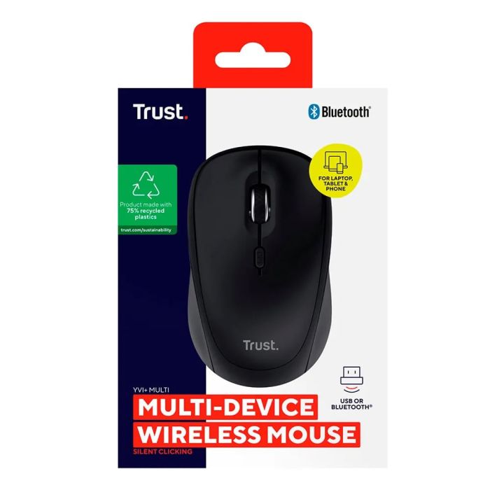 Mouse Trust Yvi+ Compact Multi-Device, WL/BT/USB-A, black