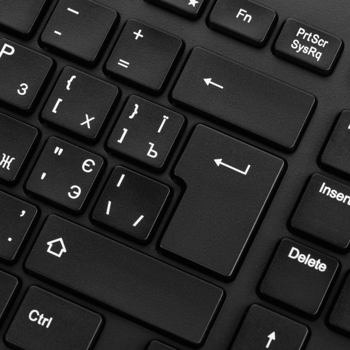 Клавіатура мембранна HP 220, 104key, WL, EN/UK, чорний