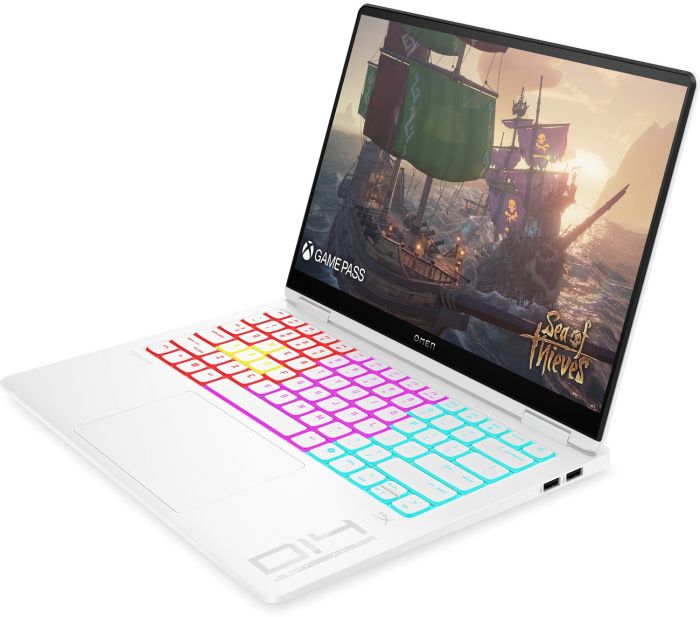 Ноутбук HP OMEN Transcend 14-fb1004ua 14" 3K OLED, Intel U9-285H, 32GB, F1TB, NVD5070-8, DOS, білий