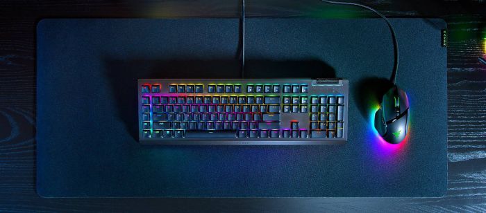 Клавиатура механическая Razer BlackWidow V4 X 110key, Green Switch, USB-A, EN/RU, RGB, чёрный