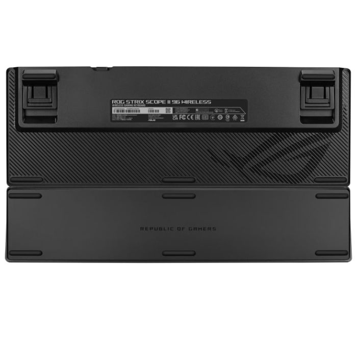 Клавіатура механічна ASUS ROG Strix Scope II, 96key, NX Snow, USB-A/WL/BT, EN/UK, RGB, чорний