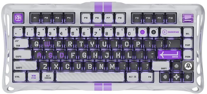 Клавіатура механічна GravaStar Mercury V75 80keys, Magnetic Jade Pro, 8K, USB-A, RGB, Mecha Gray