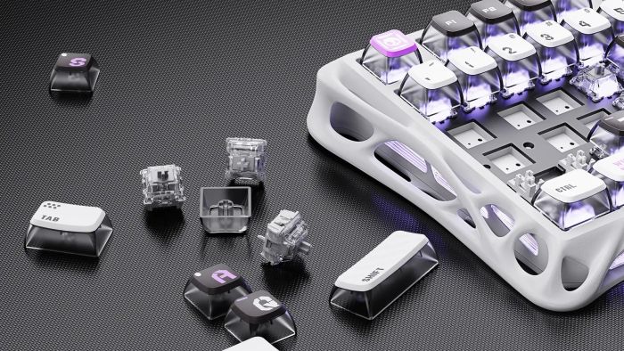 Клавіатура механічна GravaStar Mercury V75 80keys, Magnetic Jade Pro, 8K, USB-A, RGB, Mecha Gray