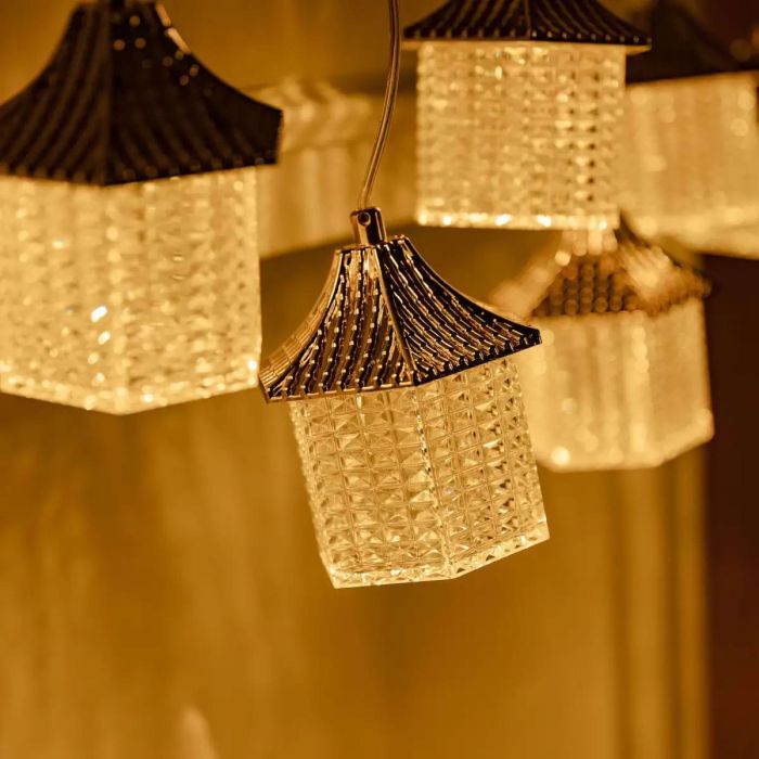 Гірлянда штора з фігурками Ліхтар 3 метри 6 ламп тепле жовте світло 6L3MLIG