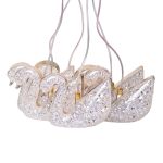 Гірлянда штора з фігурками Сваровскі 3 метри 6 ламп тепле жовте світло 6L3MSWA