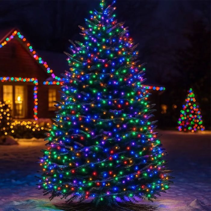 Світлодіодна гірлянда Роса 50 метрів 500 LED біла нитка на мідному дроті з пультом Мультиколор 500L50MWML