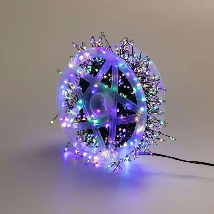 Гірлянда роса мішура 30 метрів хвойна лапа 640 led світлодіодів зелений дріт мультиколор D1750ML