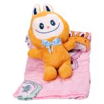 Дитяча м'яка іграшка Лабубу з пледом 54 см плюшева Жовта ТМ COLORFUL HOME LAB3Y