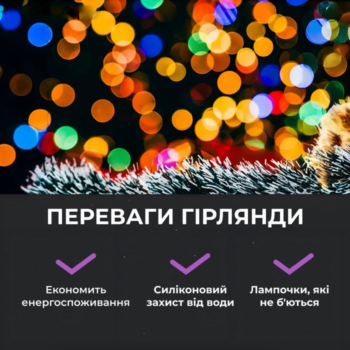 Гірлянда роса на пульті 200 метрів на 2000 led світлодіодів крапля на білому дроті мультиколор 2000L200MWML