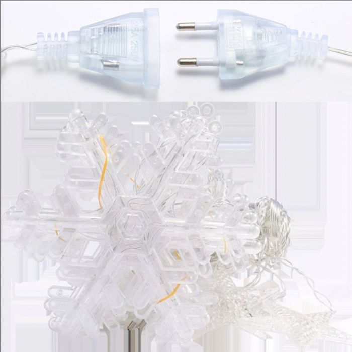 Гірлянда світлодіодна штора GarlandoPro сніжинка і зірка 12 фігур 3х1 м гірлянда зірка Синій 1733062BL