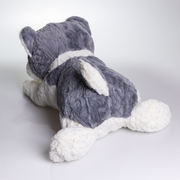 М'яка іграшка-плед, подушка 3 в 1 Хаскі плед в іграшці 50×30×26 (см) Сірий 7124G