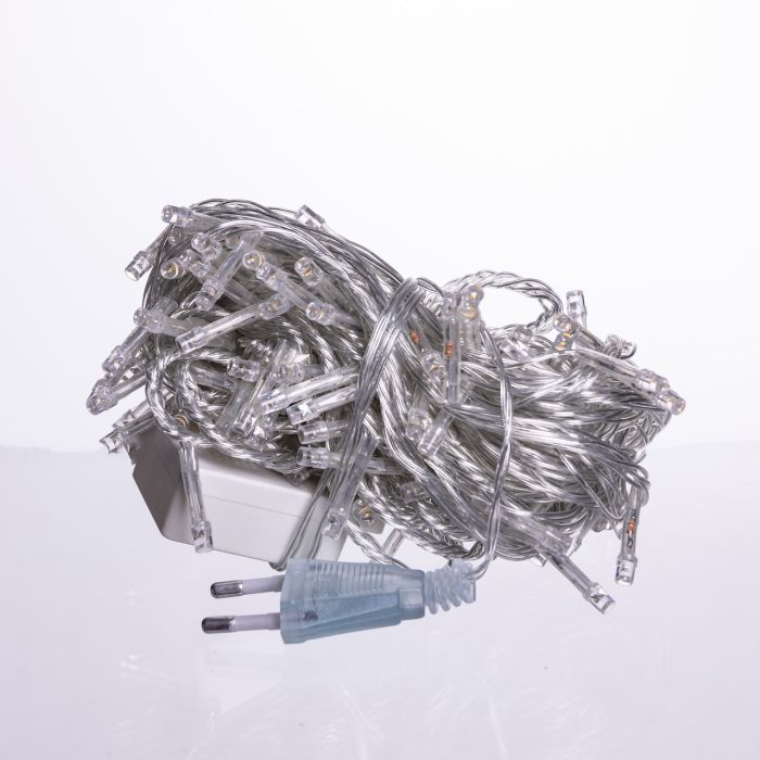 Новорічна гірлянда кімнатна нитка 10 м 120 LED кімнатна гірлянда білий провід Жовте світло W120LED10MWY