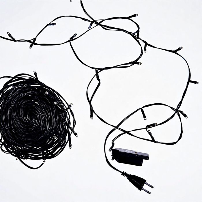 Новорічна гірлянда кімнатна нитка 18 м 180 LED кімнатна гірлянда чорний провід Біле світло W180LED18MBW