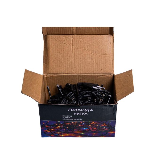 Новорічна гірлянда кімнатна нитка 22 м 220 LED чорний провід Жовтий W220LED22MBY