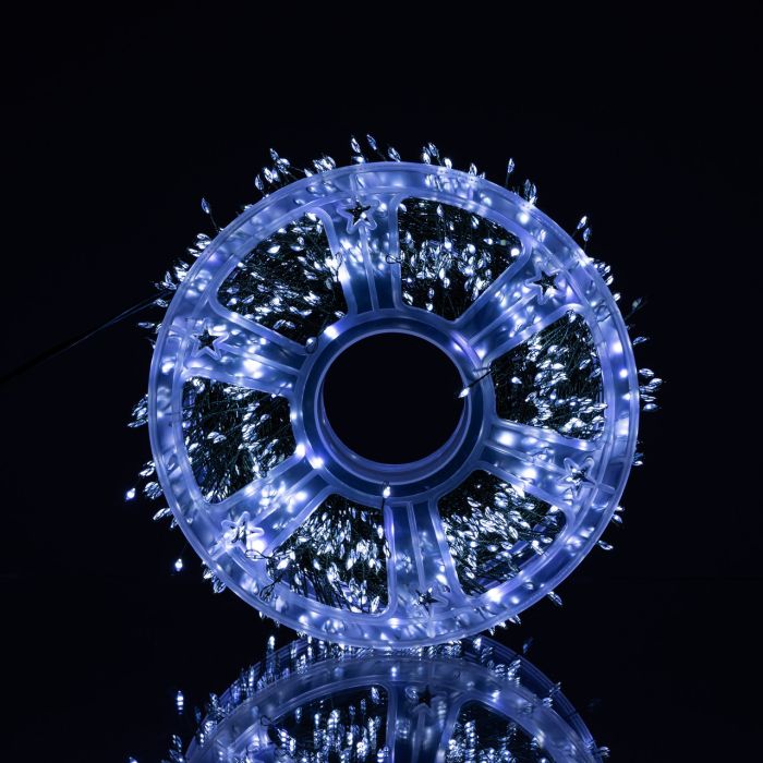 Новорічна гірлянда кімнатна роса 100 м 3000 LED Хвойна лапа зелений провід Біле сяйво D3000L100MGW