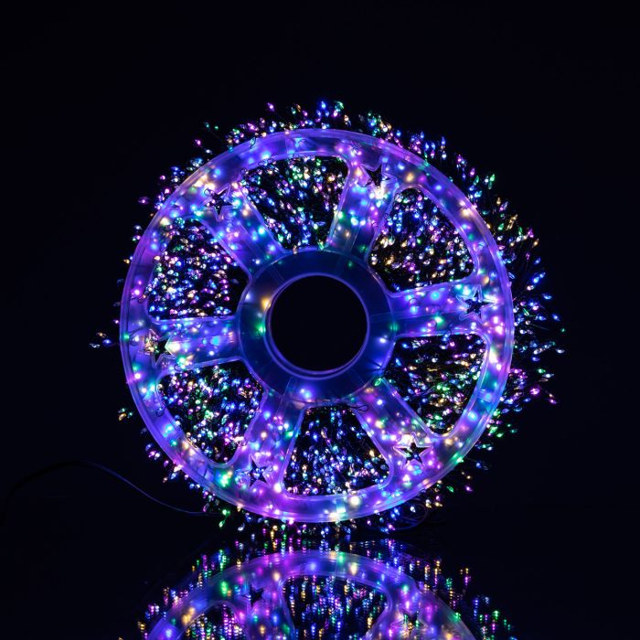 Новорічна гірлянда кімнатна роса Хвойна лапа 50 м 1500 LED зелений провід Мультиколор D1500L50MGML