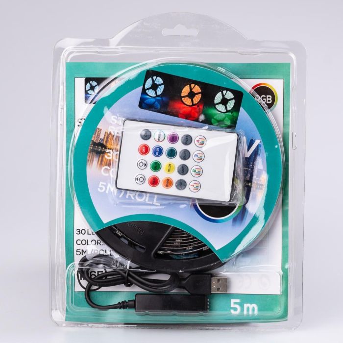 Світлодіодна стрічка з пультом GarlandoPro TVLIGHTRGB водостійка 150 LED 5m підсвічування в кімнату